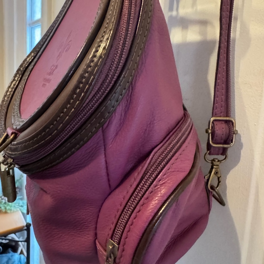 Vera Pelle Fuchsia and Chocolate Backpack - Picture 4 of 15